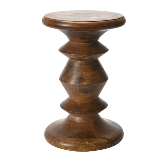 Hello Honey® Berns Mid-Century Modern Solid Mango Table with Flat Top in Walnut | 12" x 12" x 18.5" | Michaels®